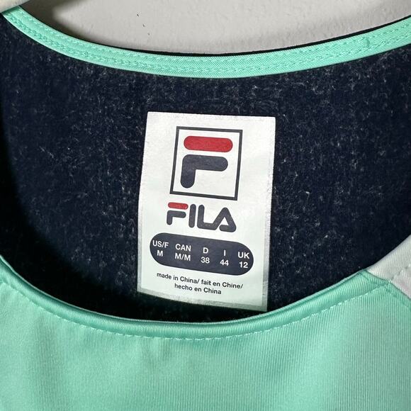 FILA Green & Navy Striped Sleeveless Tank Top Women's Medium - Picture 4 of 6